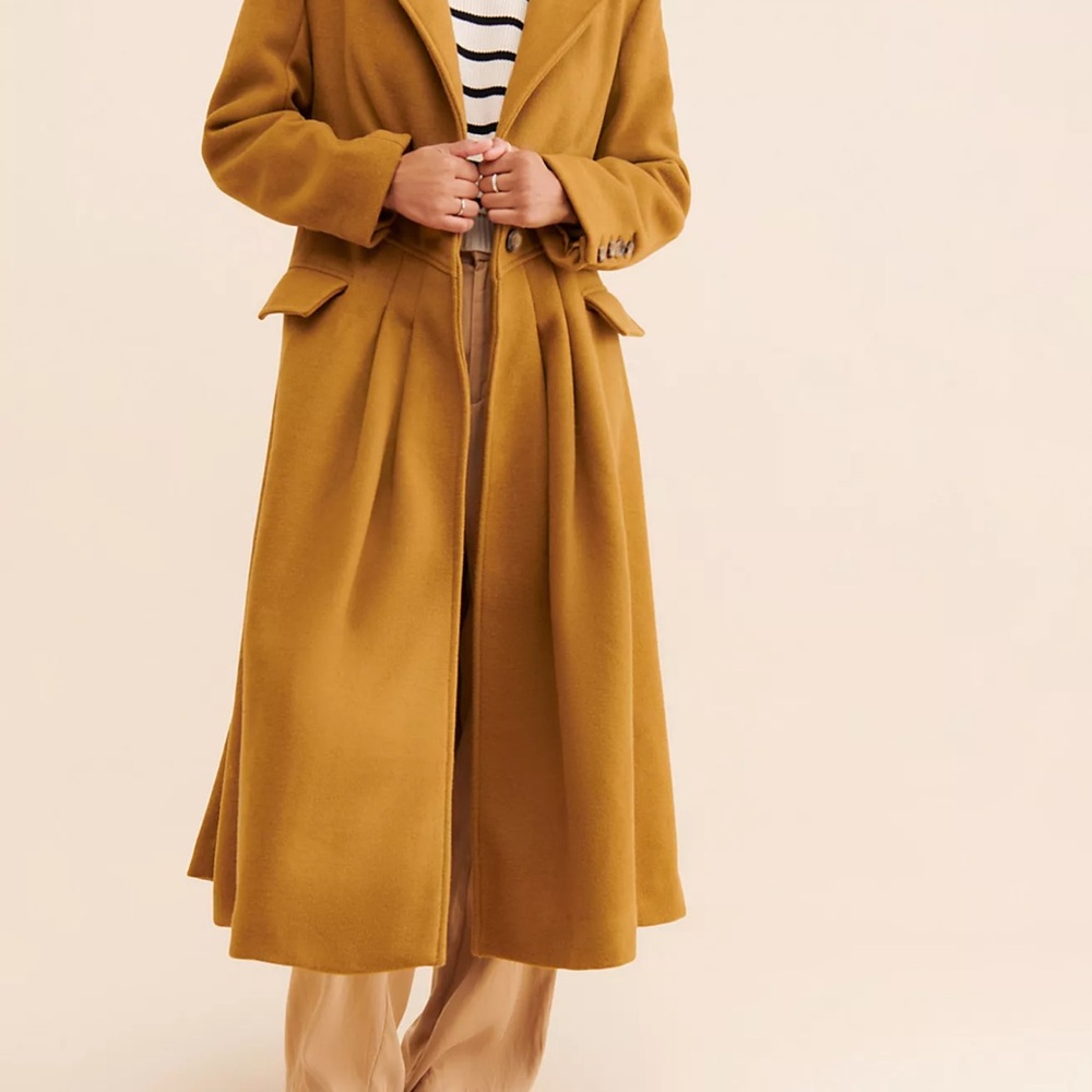 Free People Golden Tan Trench Coat